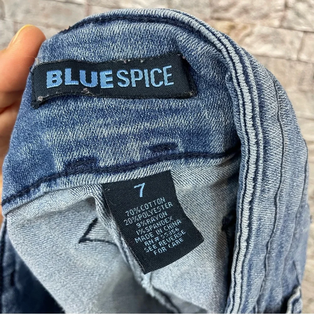 Blue spice Denim Jean Short shorts 7/ - Picture 4 of 4
